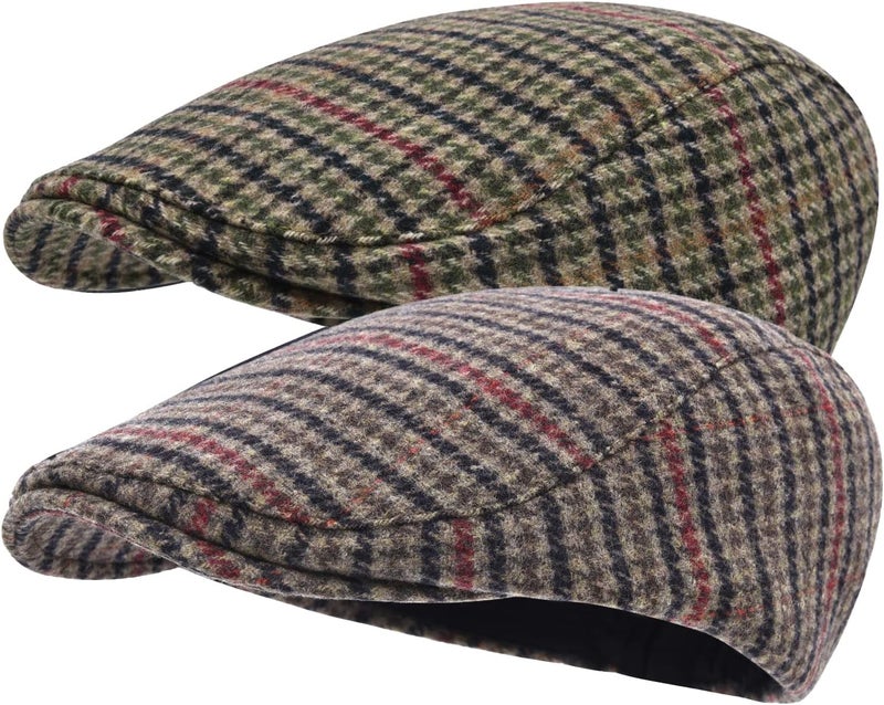 STARANCE 2 Pack Newsboy Hats for Men Wool Blend Ivy Driving Flat Cap - Image 1